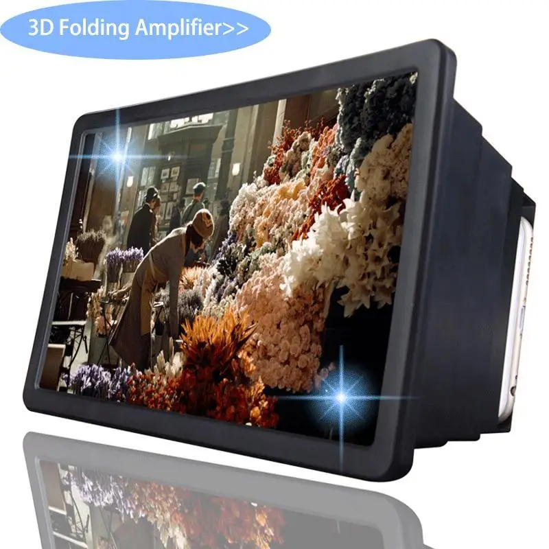 Portable Mobile Phone Screen Magnifier Expander 3D Screen Amplifier For Film Display Screen Projector Bracket Desktop Holder