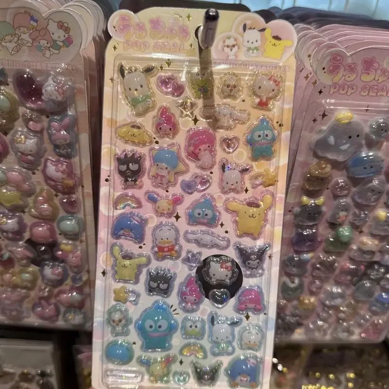 New 1-4pcs Kawaii 3d Crystal Hello Kt Twin Stars Stickers An