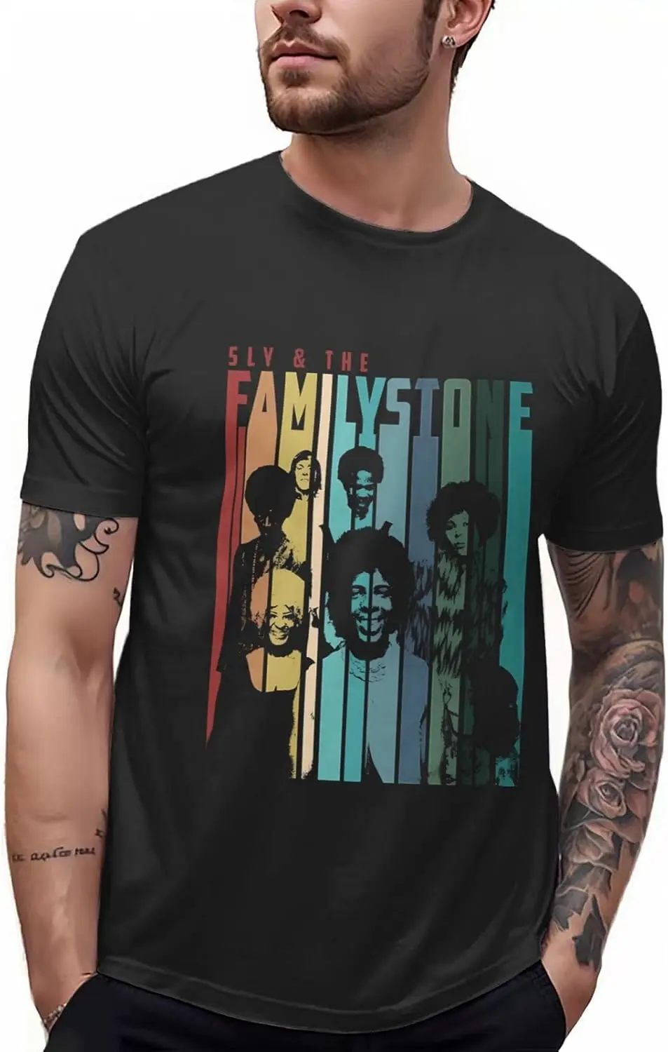 Sly Rock and The Family Music Stone Band T Shirt Men's Fashion Comfort Tee Cotton Loose Short Sleeves Tshirt