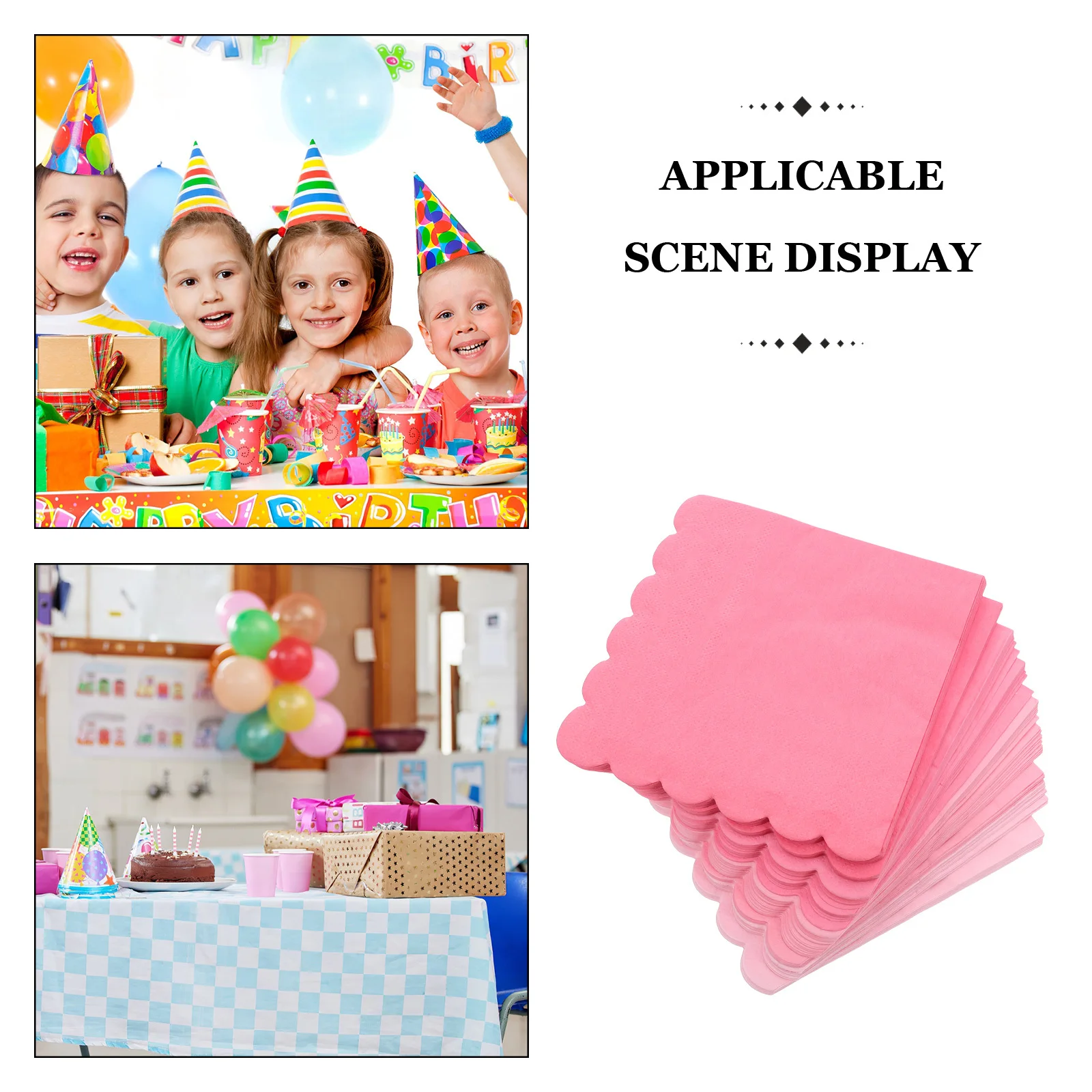 100枚入り ピンクグラデーションペーパーナプキン 使い捨て エレガントなパーティーナプキン 結婚式 誕生日 テーブル ディナー デザート用