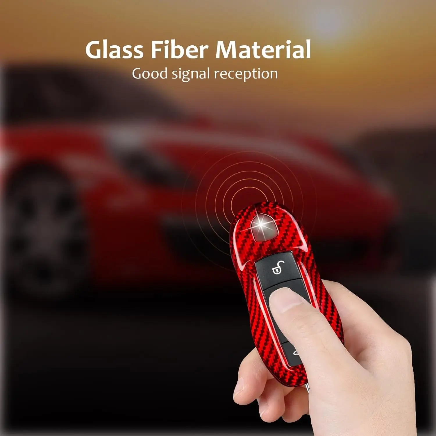 포르쉐 카이엔 파나메라 마칸용 진짜 탄소 섬유 열쇠 고리 케이스 커버 보호대, 718 911 918 박스터 카이맨 스마트 키 쉘