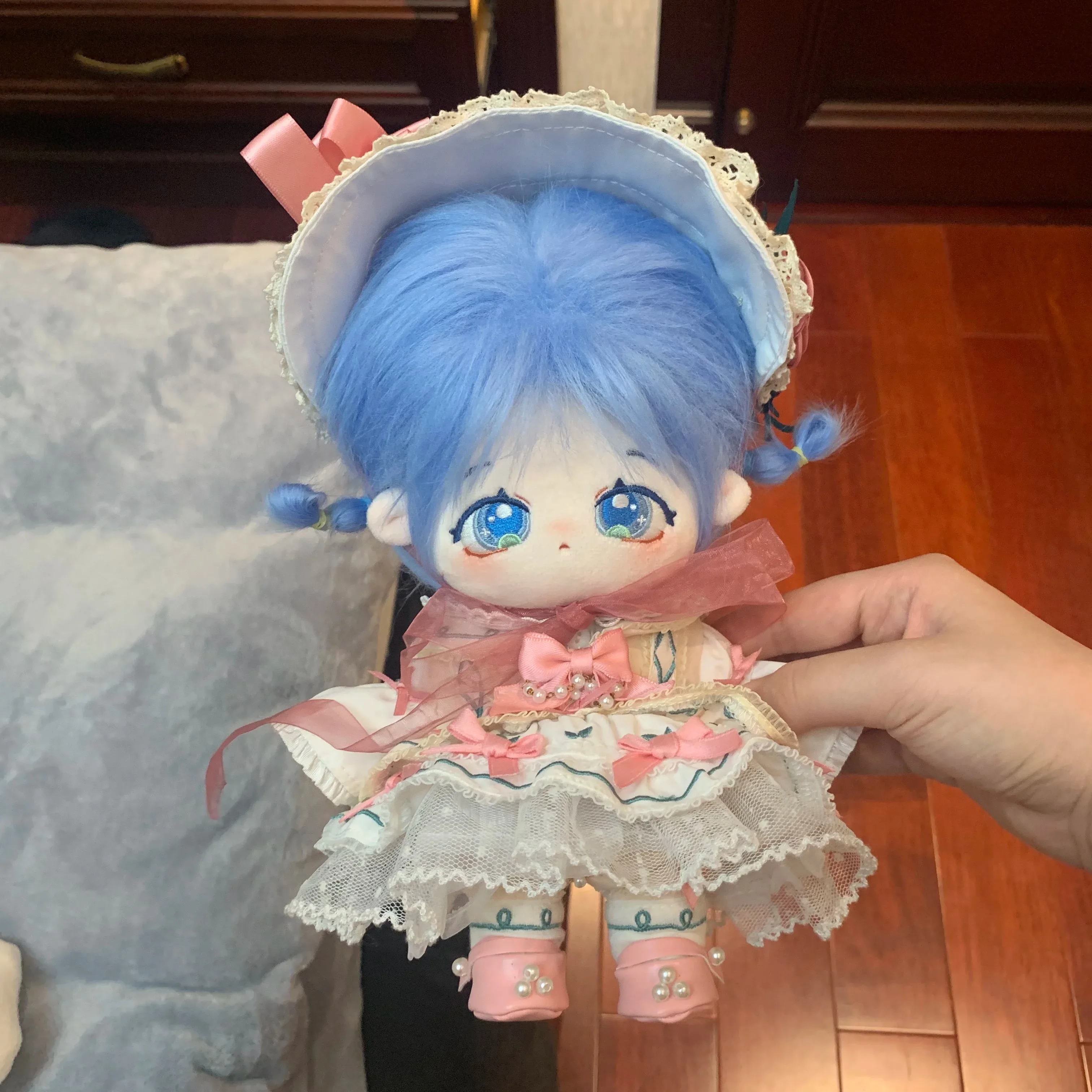 Sonho de rosa rosa Cosplay Traje para meninas, retro Lolita menina terno, 20cm, sem atributo, bonecas de pelúcia, roupas de vestir, design original