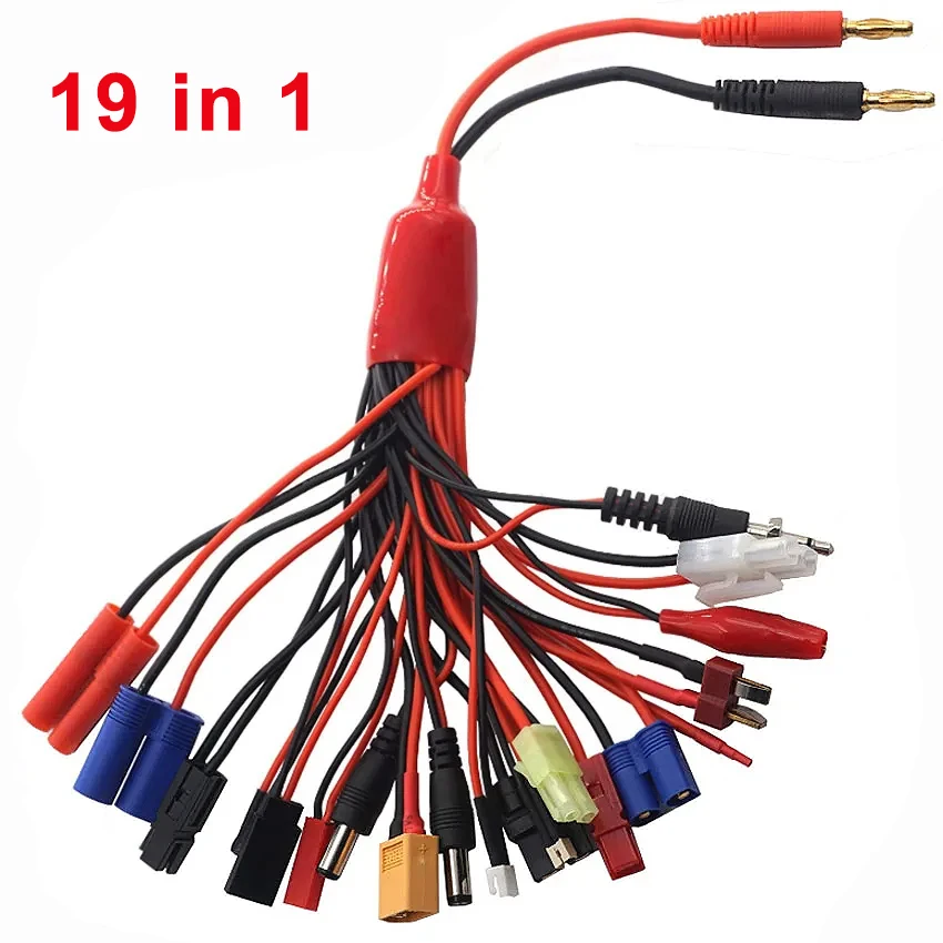 19 In1 RC Lipo Battery Charger Adapter Connector Splitter Wire Octopus Convert Cable To 4.0Mm Banana Plug Lead Cable For XT60