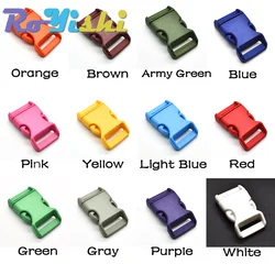 12 Pcs/Pack 1''(25mm) Plastic Colorful Contoured Side Release Buckles For Paracord Bracelets/Backback