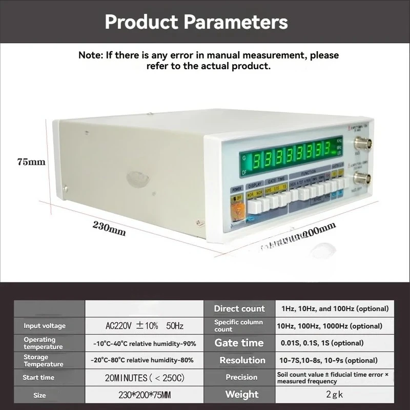 1000MHz Crystal Oscillator Frequency Counter  TFC-1000L High-Precision Multifunctional Digital Frequency Counter