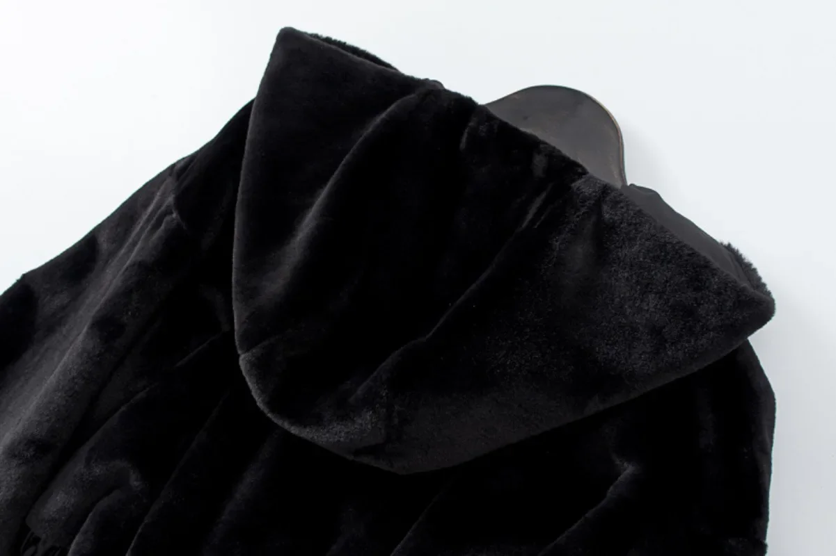 

Fashion Zipped Up Coat Women's Hooded Outwear Female 2025 Winter Lamb Fur Fleece Coat Y2k Korean Fashion Vintage Crop Jackets