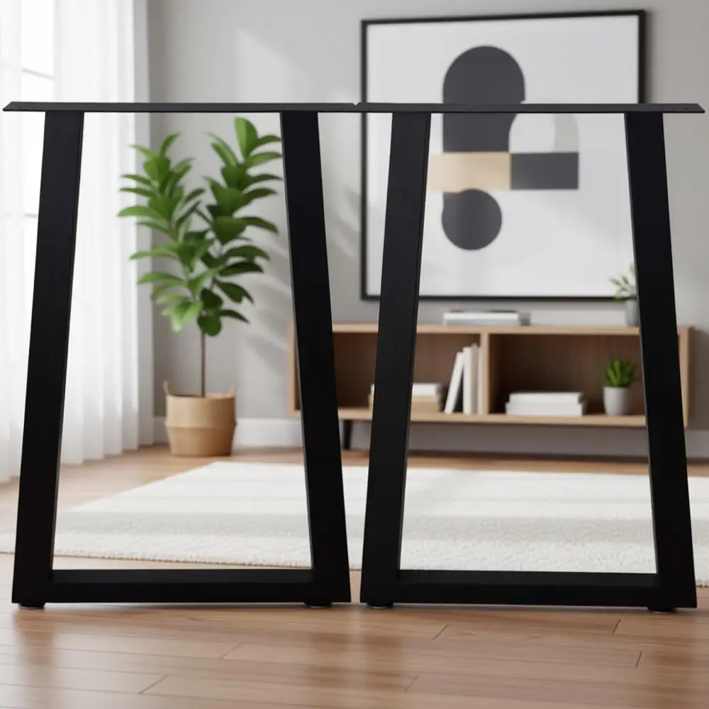 

Sturdy Square Tube Metal Table Legs for Heavy Duty Dining or Coffee Tables, Set of 2