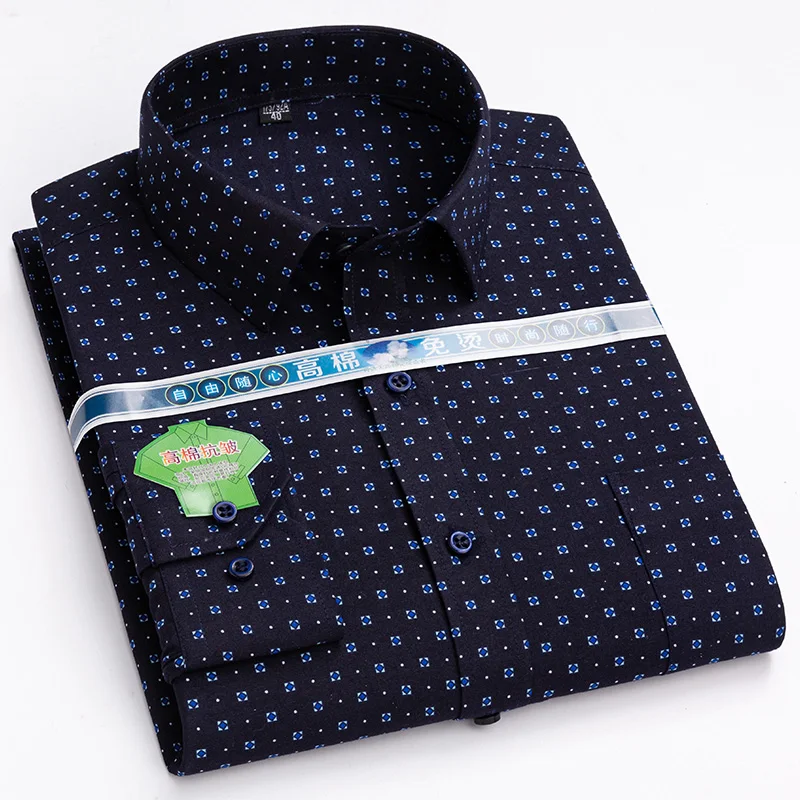 Cotton Light Luxury All-Match Business Casual Men\'s Shirt Breathable Wear-Resistant Classic Professional Office Men Clothing