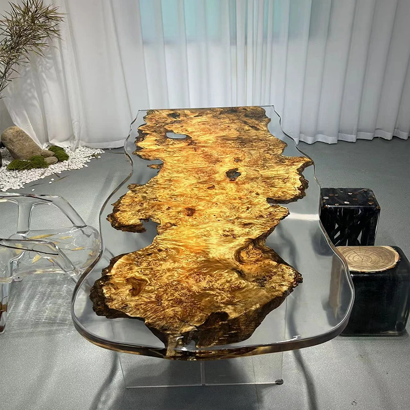 Poplar resin tea table river dining desk 260-90-6