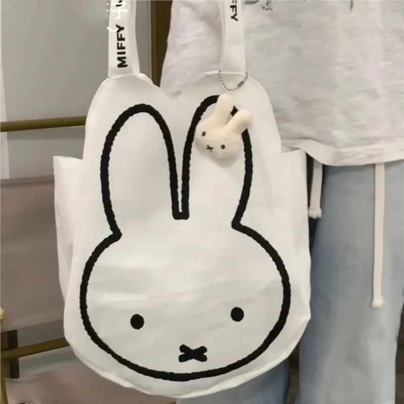 Miffy Cartoon High Capacity One Shoulder Canvas Bag Versatile Fashion Handbag Schoolbag Shoulder Bag Gift For Girls view 2