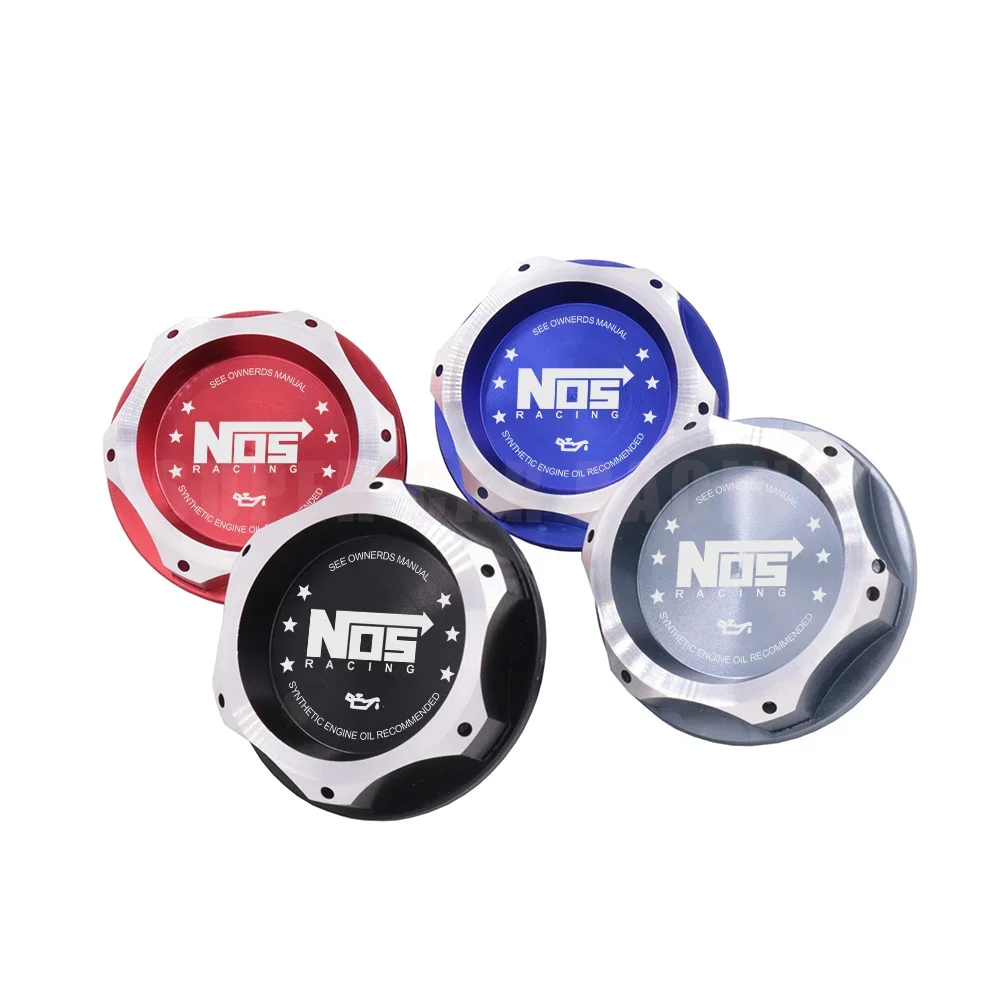 JDM Aluminum Racing Car Nos Emblem Oil Filler Cover Oil Cap Auto Modified Engine Oil Cap Accessories For Honda Nissan Mitsubishi