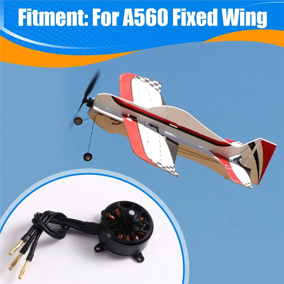 AAAE 2206 Metal Black 1450KV 20A Adapter ESC RC Brushless Motor for Radiolink A560 Fixed Wing Replacement
