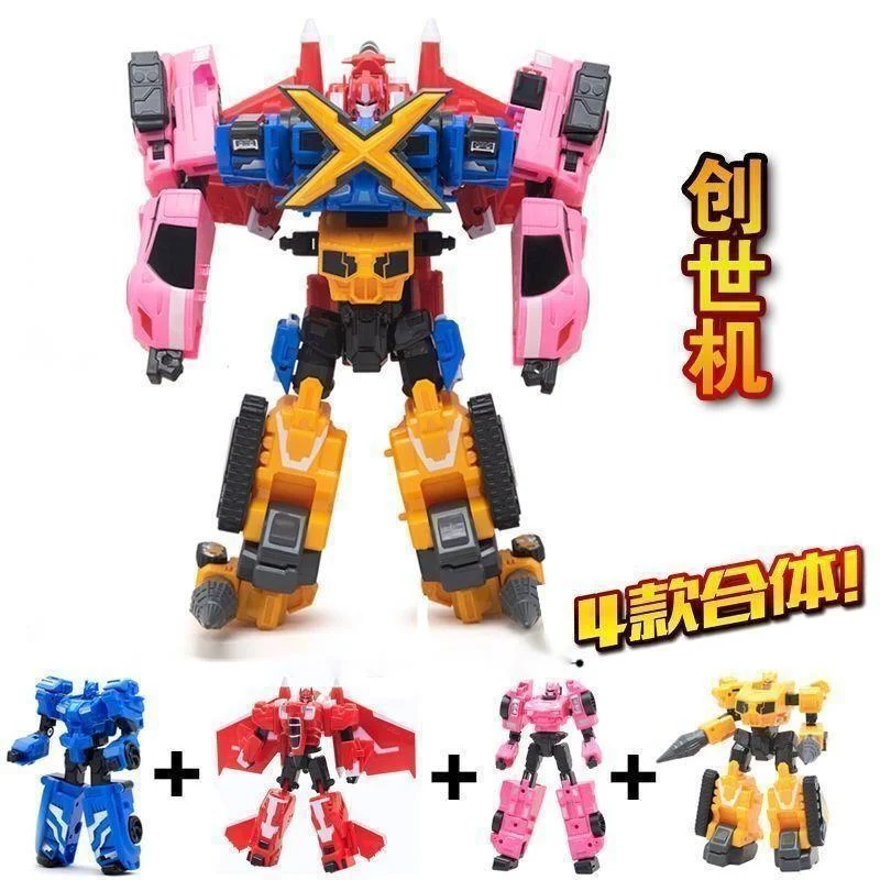 Anime Mini Force Action Figure Transformation Robot X Simulation Car Airplane Deformation Model Suit Kids Toy Boy Birthday Gift