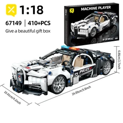 ToylinX 410pcs Police Car Building Blocks Car Early Learning Development Benefits Intelligence Assembled Toys Children's Gifts