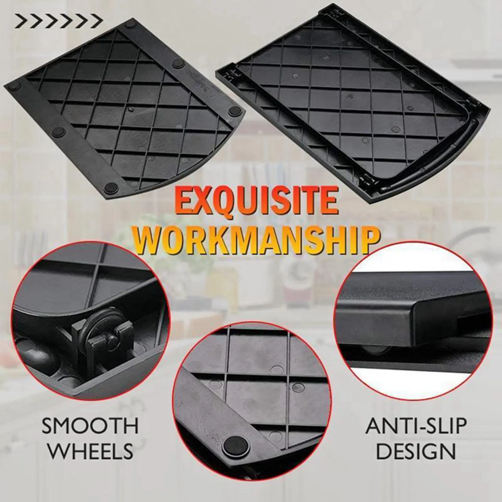 ABBK-2X Vielseitiges bewegliches Kaffeetablett, 25 Pfund, Kaffeemaschine, Caddy, Schiebetablett, Ständer, Küchenzubehör