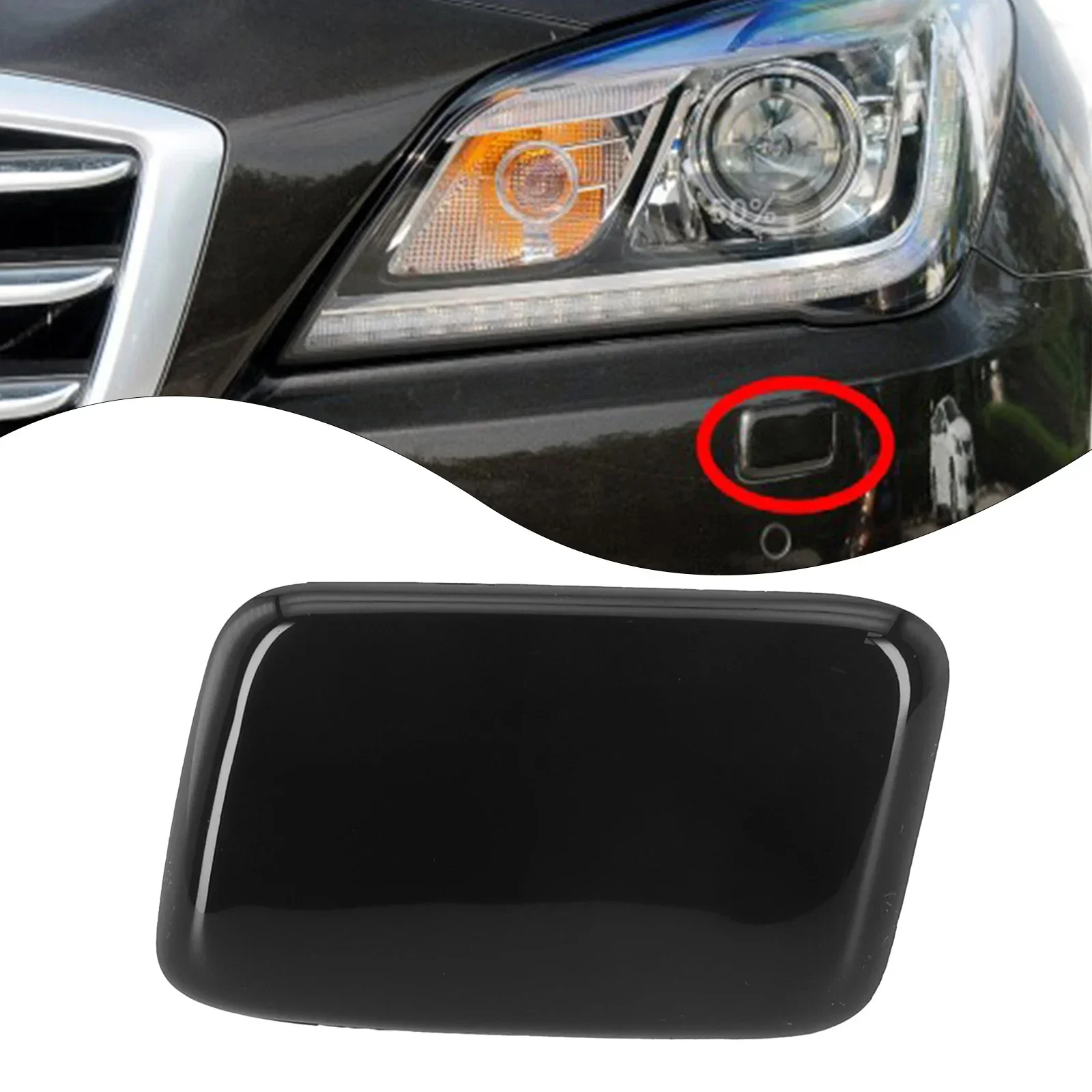 Car Headlight Sprinkler Cap Covers Left For Hyundai For Genesis 2015-2016 Side Front Bumper Headlight Washer Nozzle Cover Cap