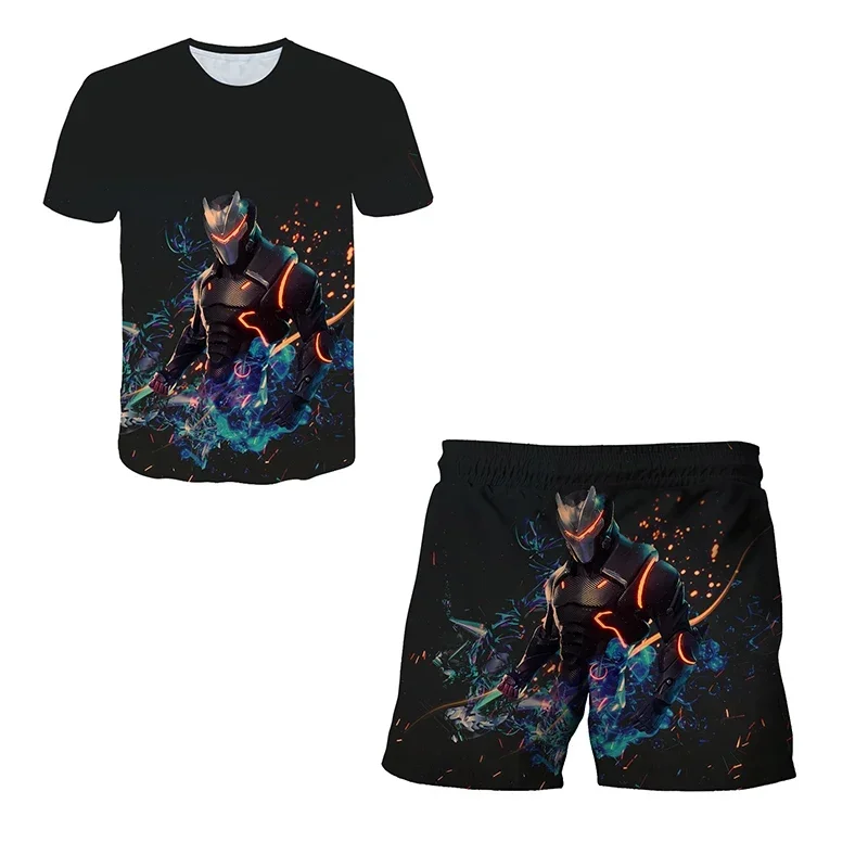 Fortnite Boys Pajamas Set Anime Boys\' Swimsuit Cartoon 3D Print Home Nightwear Children\'s Cosplay Beach Suit