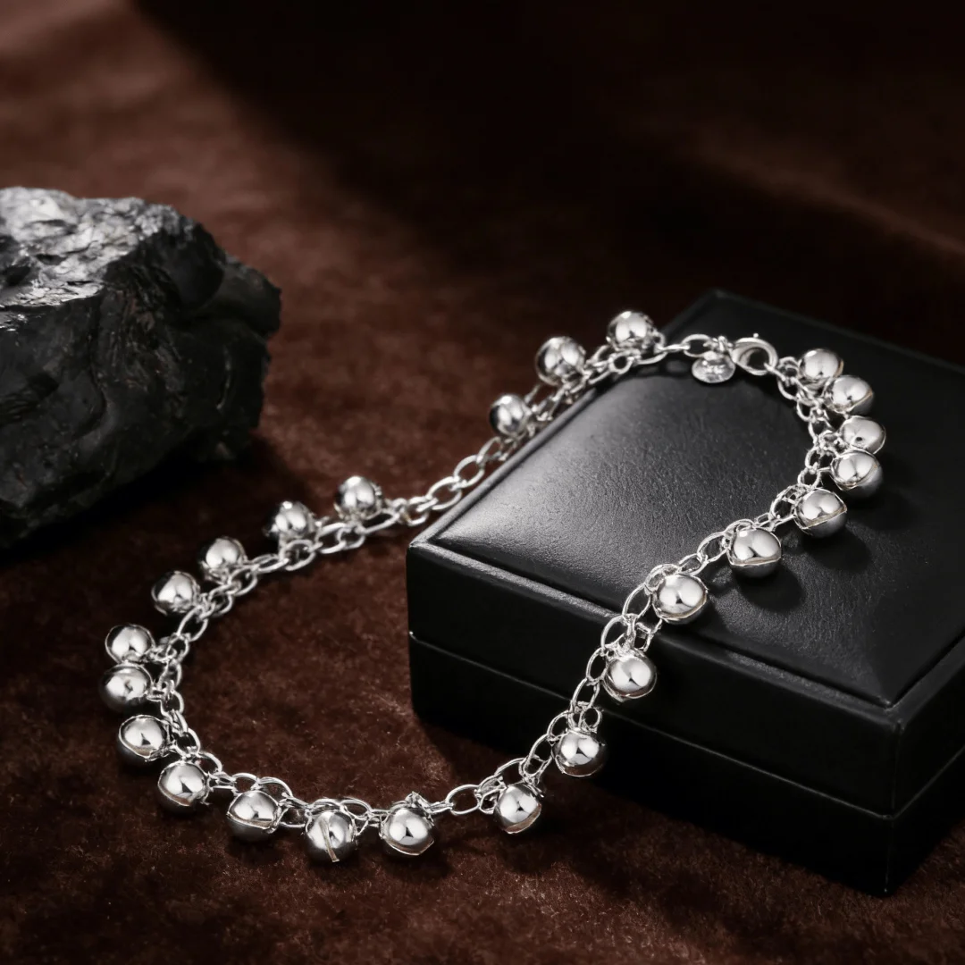 Special offer 925 Silver Classic Bells chain Bracelets for women Wedding party lady Christmas Gifts high quality Fashion Jewelry