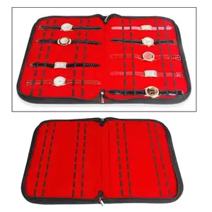 Clearance_20 -Slots für Herren Clearance_20 Slots, Reißverschlusskaktspeicher, Watch Armband Organizer (rot schwarz) _cont 10 Hauptverkaufswächter - №5