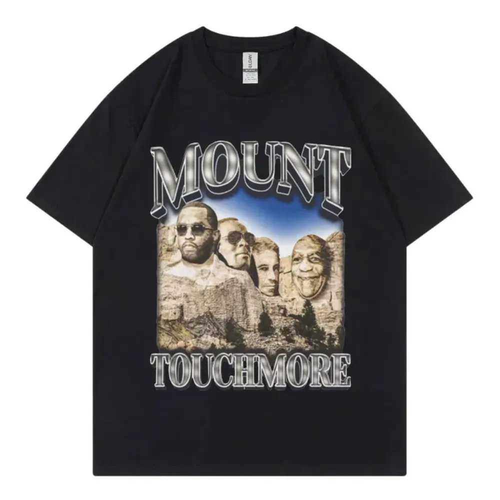 Funny P Diddy Mount Touchmore T Shirt Hip Hop Vintage Clothing Short Sleeve Fashion Streetwear Urban Style Printed T-Shirt