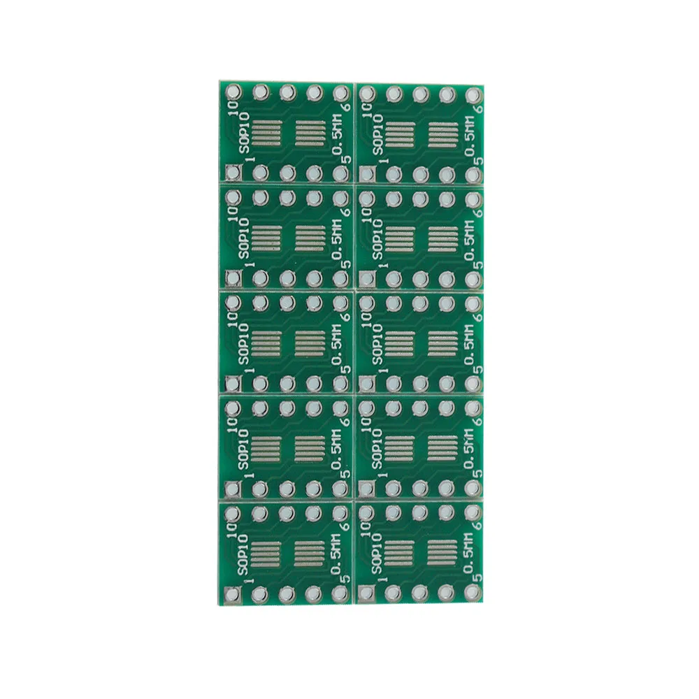 لوحة دارات مطبوعة SOP10 MSOP10 SOP23 إلى DIP10 Pinboard SMD إلى DIP IC مأخذ توصيل محول 0.5 مللي متر/0.95 مللي متر إلى 2.54 مللي متر DIP Pin لوحة دارات مطبوعة تحويل #6