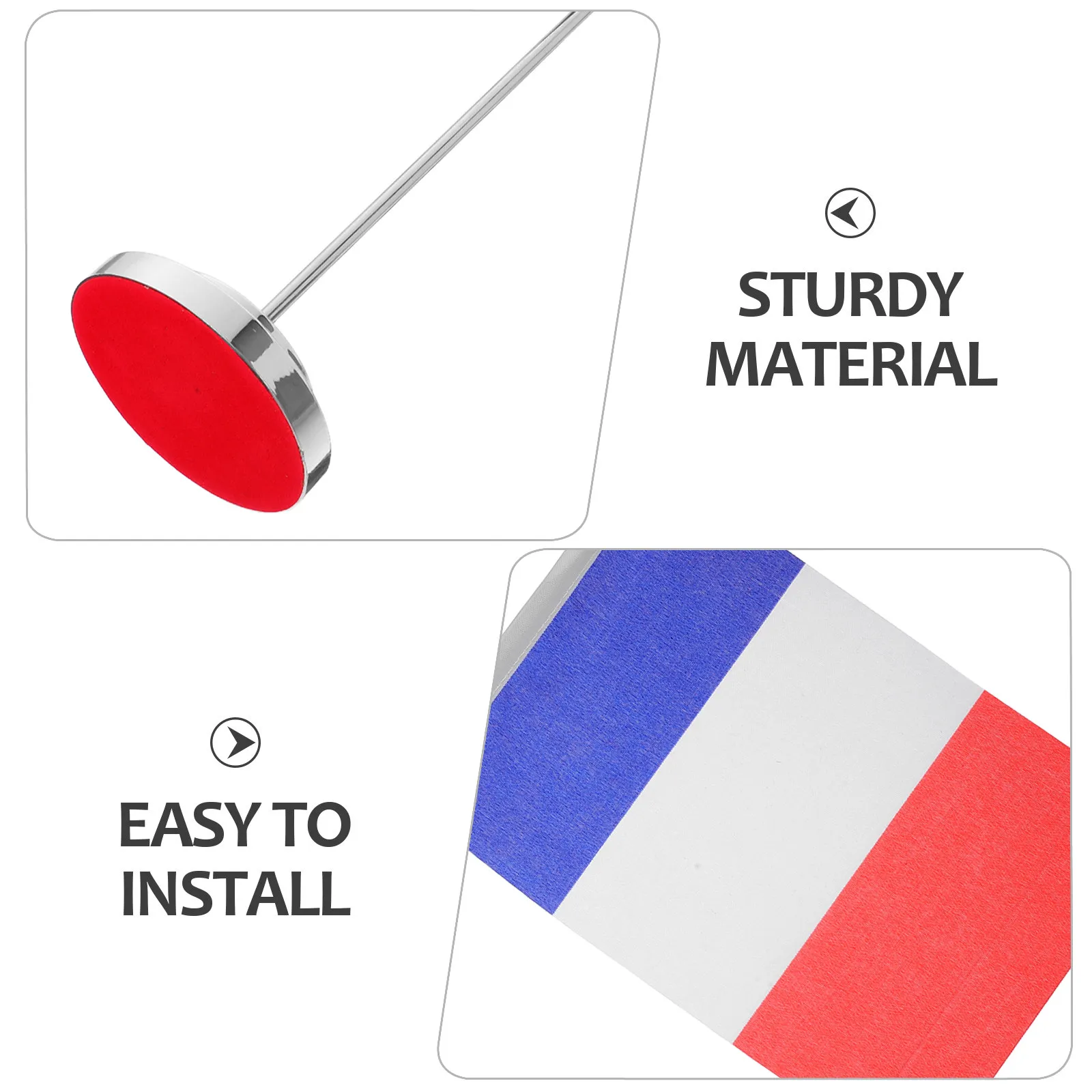 French Desk Flag Polyester Table Flag Pole Base Compact Size Desk Decoration Workspace Accessories Miniature National Table