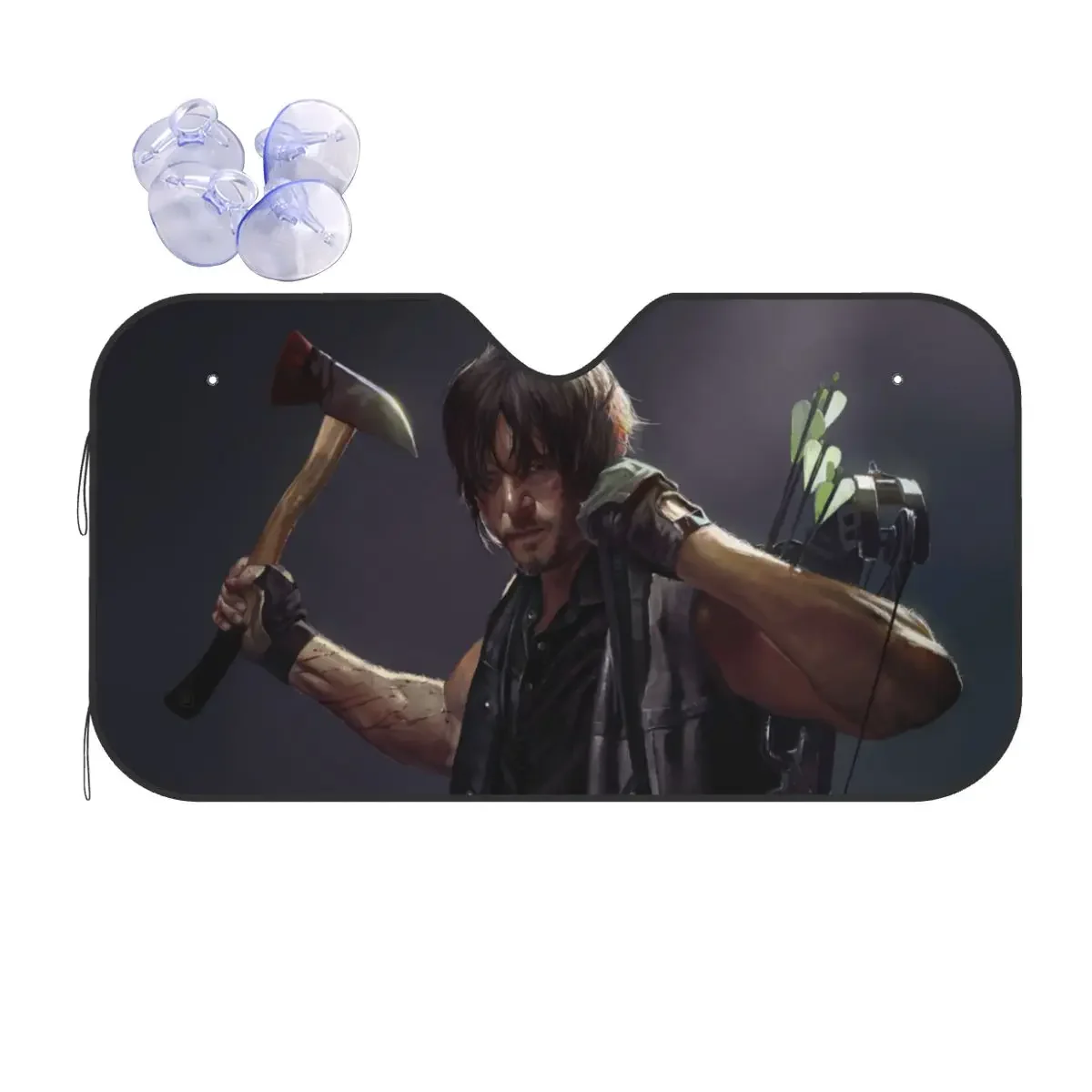 

Лобовое стекло Daryl Horror Sunsha The Walking Dead, забавный козырек на переднее окно автомобиля 76x140 см, крышка лобового стекла автомобиля, защита от ультрафиолета