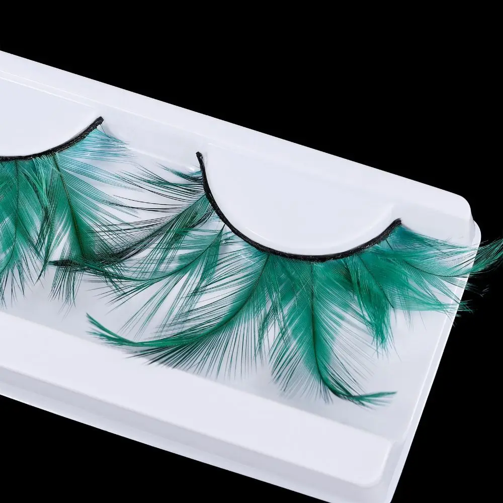 1Pair Halloween Feather Eyelashes Natural Extra Long Eyelash Extension Exaggerated Lashes For Masquerade Party Anime Cosplay