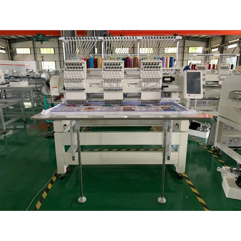 [2026] DDP 1200 RPM 12/15 Needles 3-Head Embroidery Machine For Cap & Apparel Computer-controlled For Sewing For Embroidery Desi