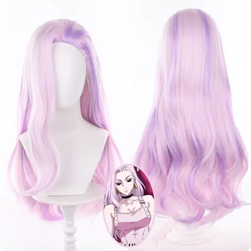 Anime Jujutsu Kaisen Takako Uro Cosplay Wig Halloween Cos Girls Women Pink Purple Long Hair Heat Resistant Fiber Hair + Wig Cap