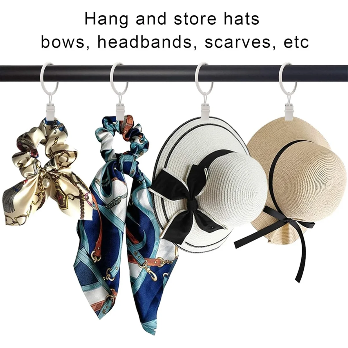 

NEW 40 PCS Curtain Rings with Clips, Drapery Clips with Rings, Drapes Rings 1.26 in Interior Diameter