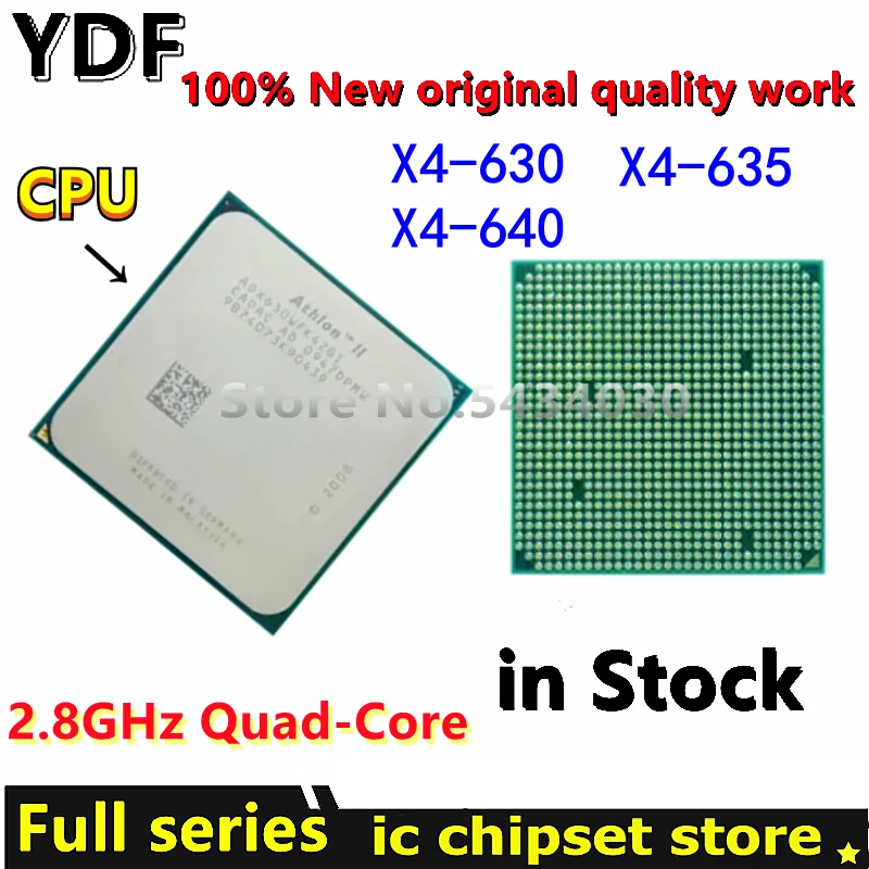 100% New AMD Athlon II X4 630 X4-630 2.8GHz Quad-Core CPU Processor ADX630WFK42GI x4-635 X4 635 X4-640 X4 640 Socket AM3+