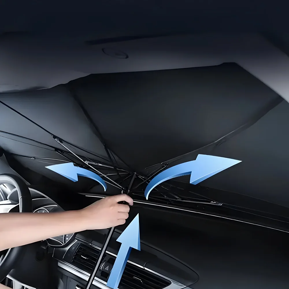 Car sun umbrella, sun shield, titanium silver multi-functional sun protection and heat insulation