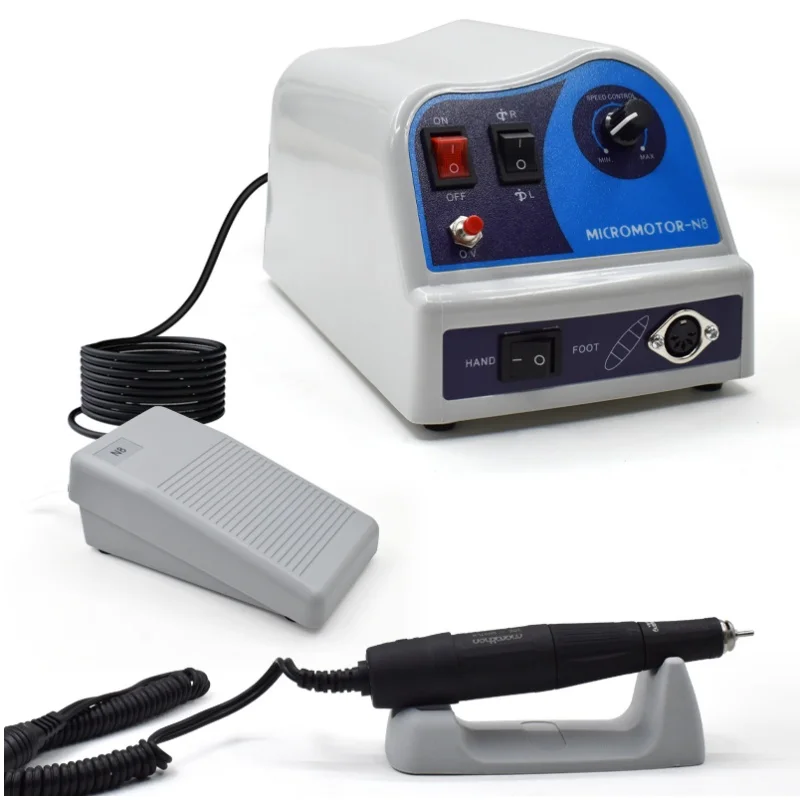 Electric Dental Lab Polishing Micromotor 45000 RPM N8 Micro Motor with SDE SH37LN Handpiece for Professional Use