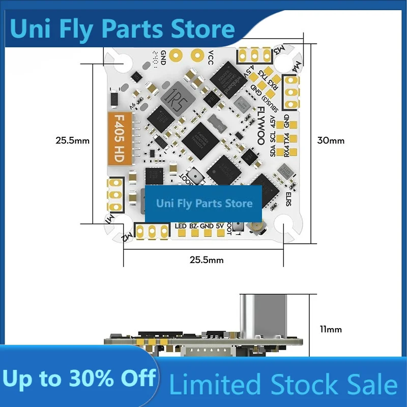 UniFly 1pcs Flywoo GOKU F405 HD 1-2S 12A ELRS V2 Plug&Play O4 / O4 PRO