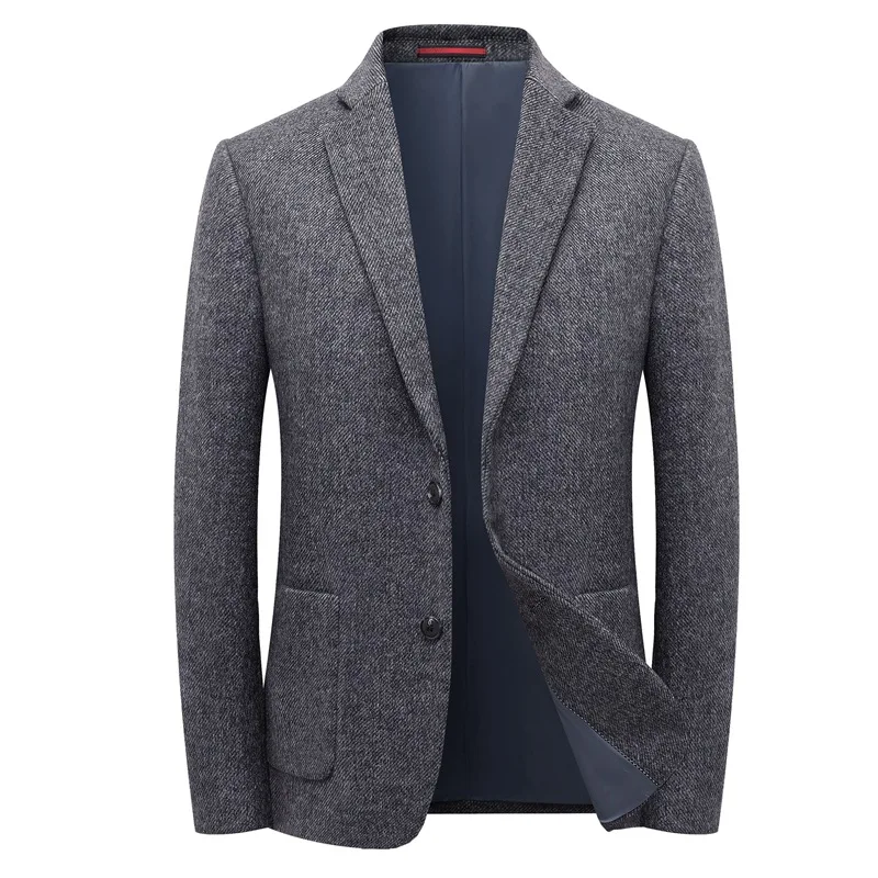 

1-A188 New Wool Suit Men's British Style Woolen Middle-aged Business Casual High-end Men's Suit Jacket