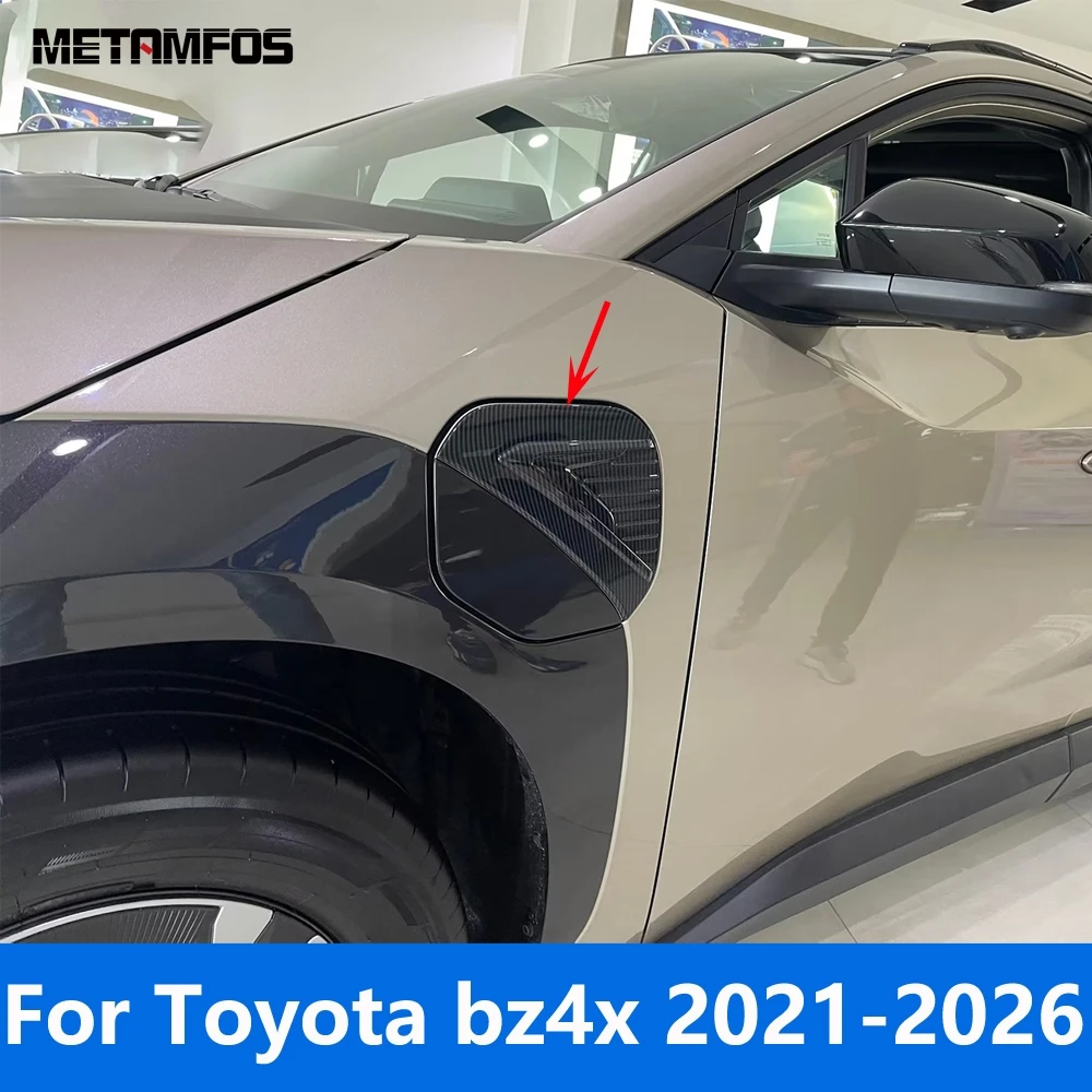 

For Toyota bz4x 2021-2025 2026 Carbon Fiber Fuel Tank Cap Gas Oil Filler Cover Trim Sticker Exterior Accessories Car Styling