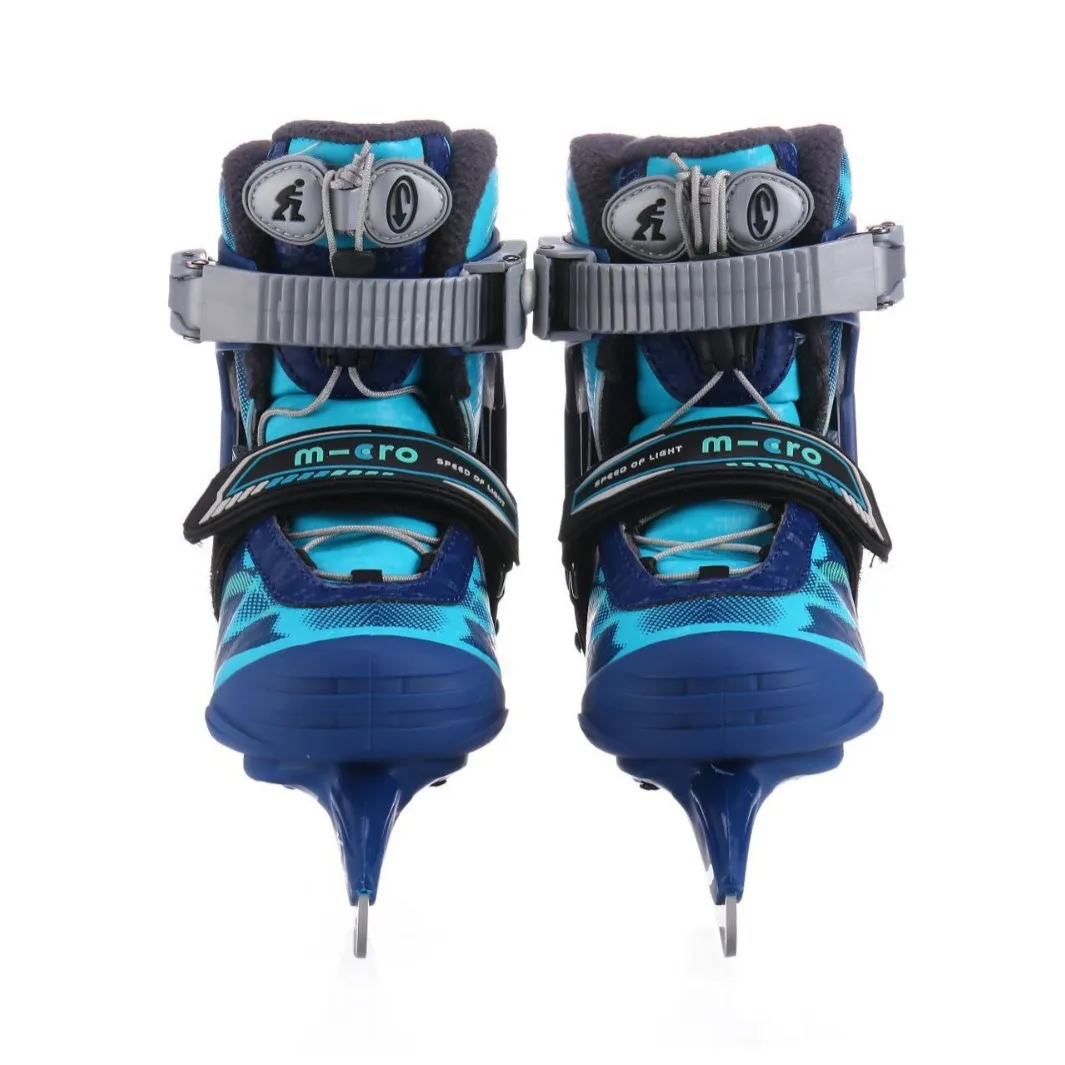 Size Adjustable Kids Ice Skates Stainless Steel Blades Ice Skating Shoes Safe Support Warm Ice Skating Boots for Beginners
