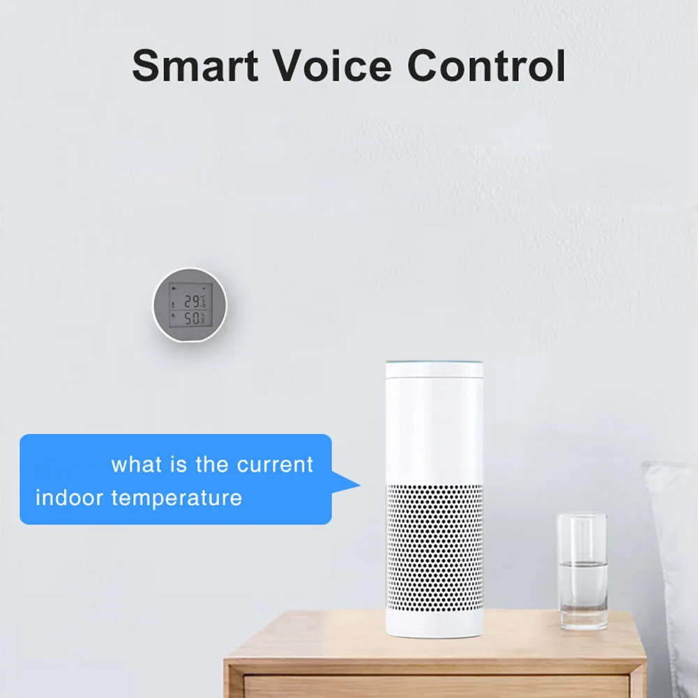 WIFI умный датчик температуры и влажности работает с Smart Life Alexa Google Home Assistant приложение уведомление оповещение