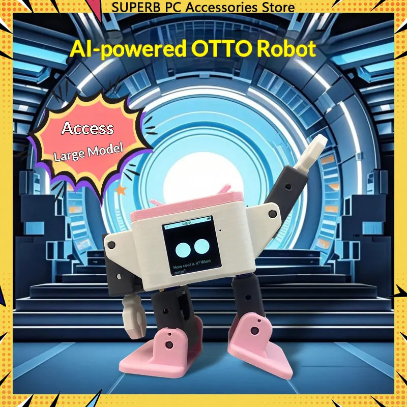 Neuer AI OTTO Roboter ESP32-S3 Intelligenter interaktiver Chat- und Tanzroboter Sprachabdruckerkennungsbegleiter für Kinder Geschenk
