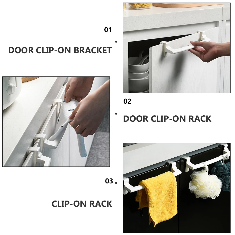 

Plastic Towel Rack Bathroom Holder Door Hanger Racks over The Cabinet Bar Kitchen for Stand