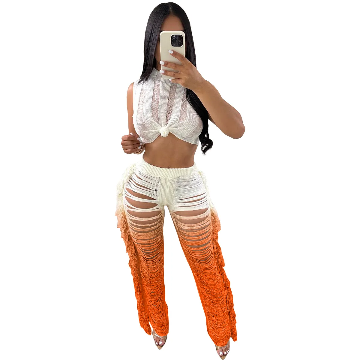 European and American women's new summer fashion casual wishbone vest and pants two-piece set