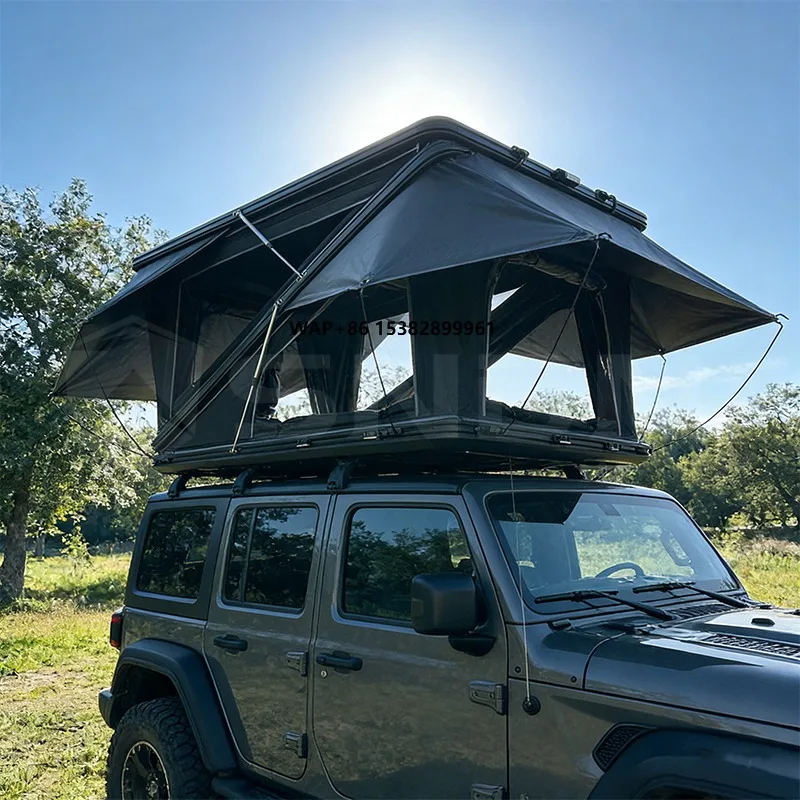OEM ODM Aluminum 4x4 Rooftop Tent 4 Person Outdoor Camping Hard Shell Oxford Four-season Waterproof Quick Automatic Opening