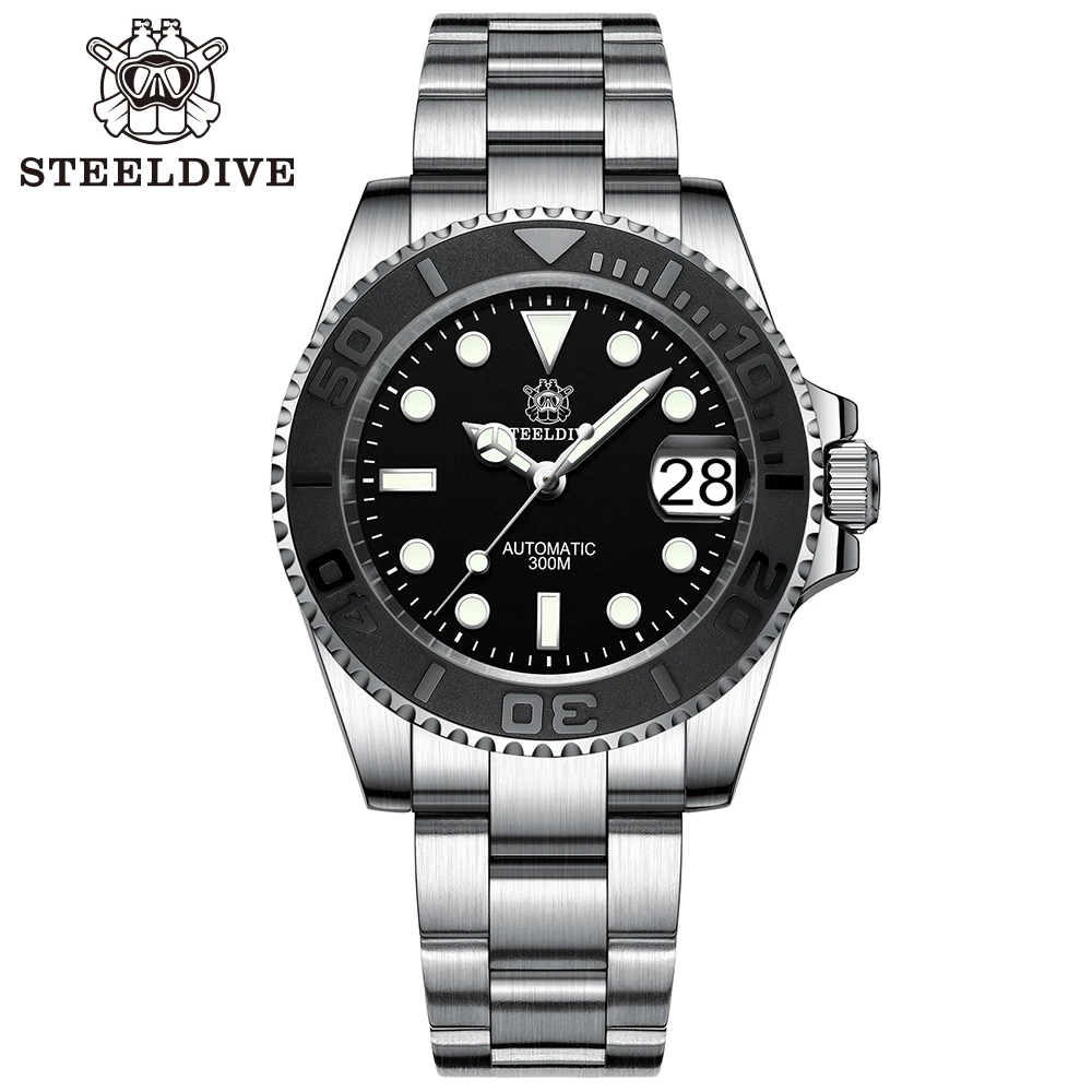 

NEW In STEELDIVE SD1953T Water Ghost Super Luminous Automatic Mechanical Wristwatches 300M Waterproof Ceramic Bezel Dive Watch
