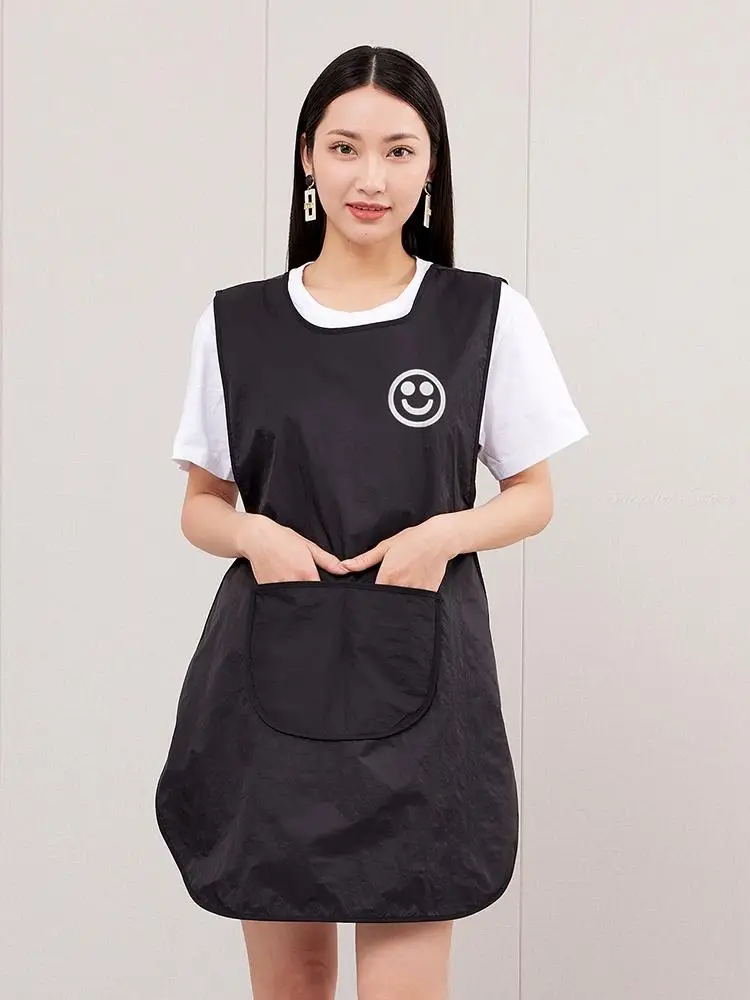 

Hairdresser Apron Smiley Face Salon Hairdressing Cutting Barber Cape Pro Hair Cut Dyeing Cape Cloth Hair Styling Tools Black