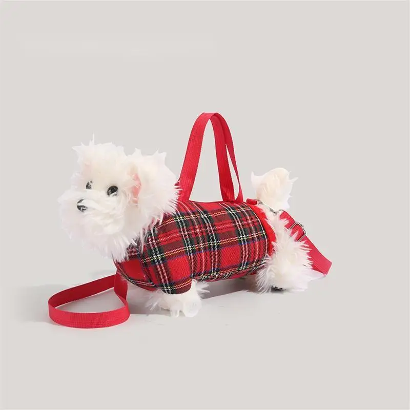 GUMNI Cute Plu Dog aped Handbag Faionable oulder Bag Outgoing Crossbody Bag Youthful Soft Cotton Material Small Size