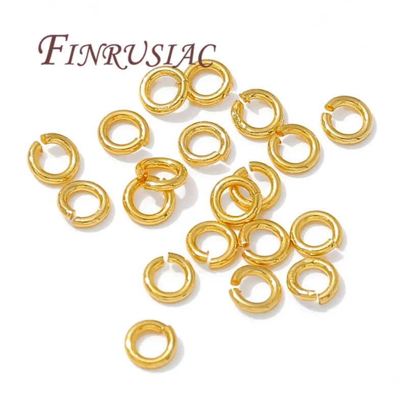 50–100 Stück 4–8 mm 18 Karat vergoldete offene Ringe für die Schmuckherstellung, Spaltringe, Verbindungsring, DIY-Armbänder, Zubehör, Biegering – Detail 17