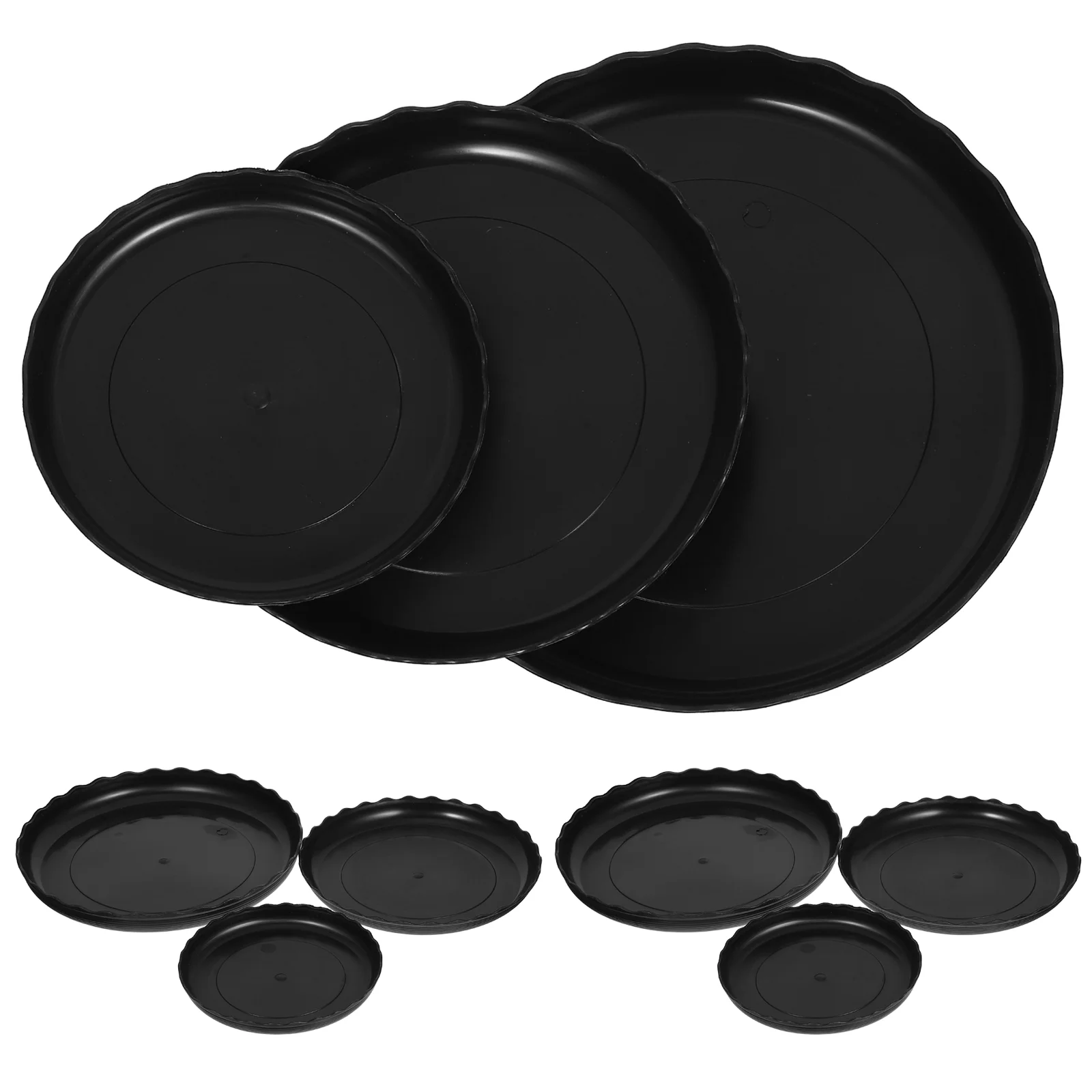 

12 Pcs Wave Plant Pot Plastic Tray Pots Indoor Saucers for Plants Flower Drip Trays Flowerpot Potted