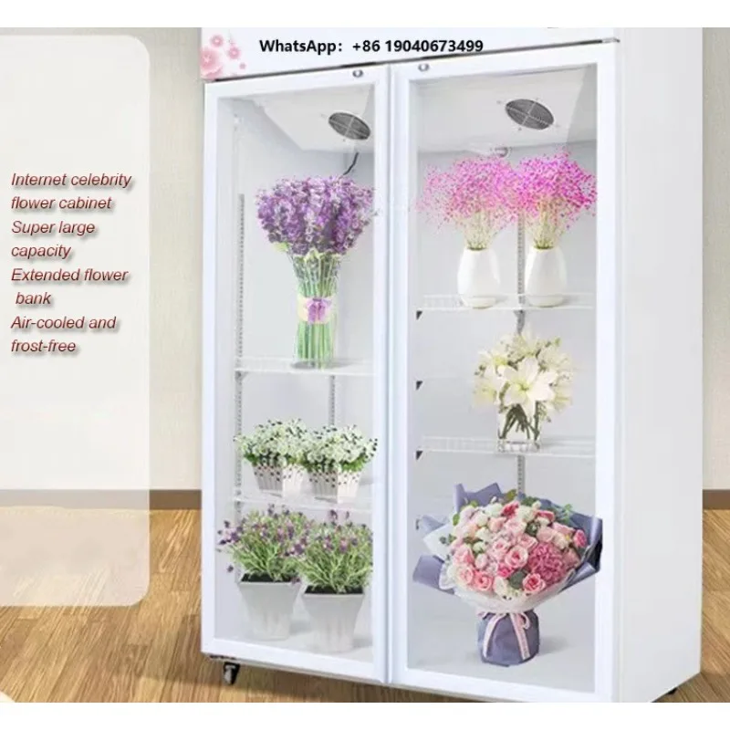 Commercial Glass Door Refrigerator Display Cabinet  Electric Refrigerator Flower Cabinet shi