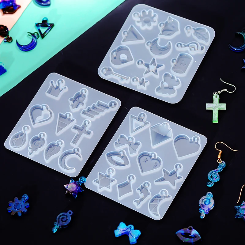 30 Styles Silicone Earrings Resin Mold Tool Supplies Charms Pendant Earrings Rubber Resin Casting Molds For DIY Jewelry Making